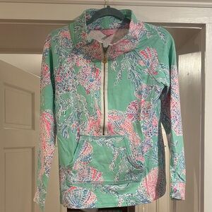 Lilly Pulitzer Green and Pink Patterned pull over